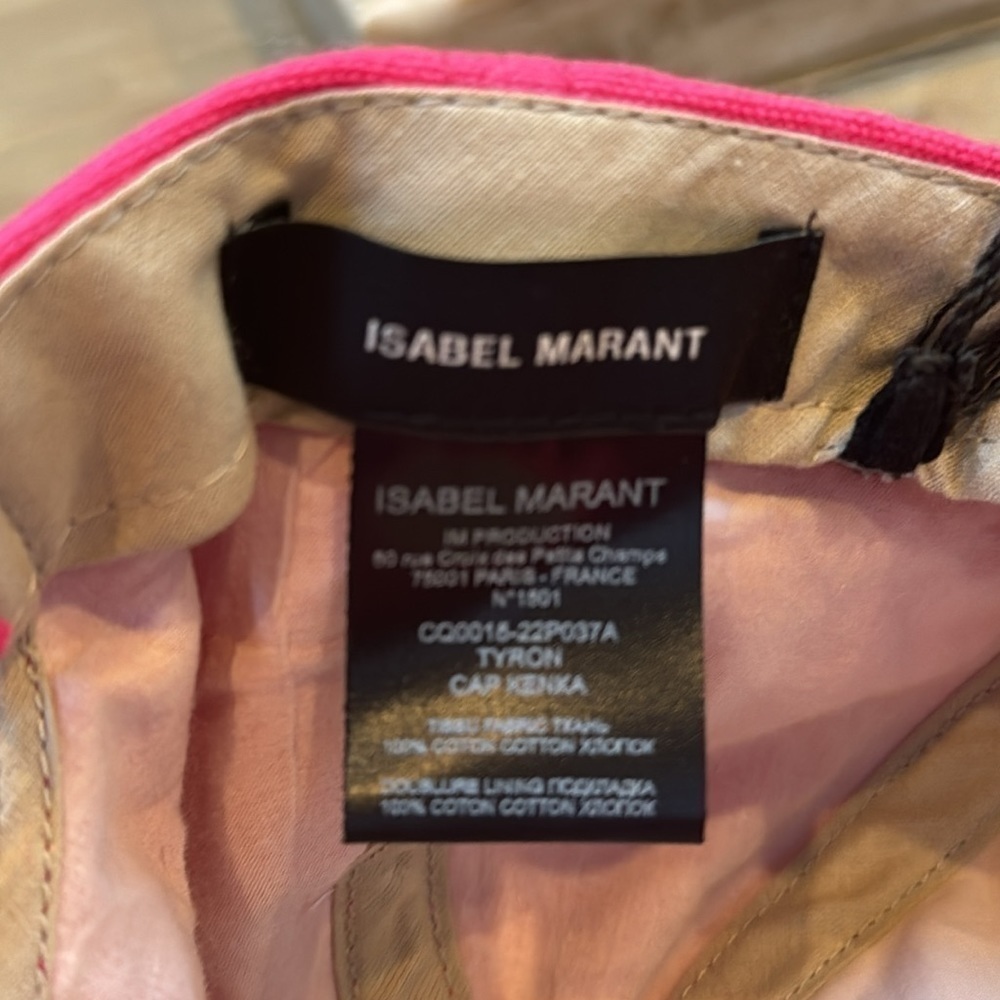 ISABEL MARANT Casquette Tyron Sporty Logo Baseball Cap Fuschia Pink NWT - Picture 6 of 6